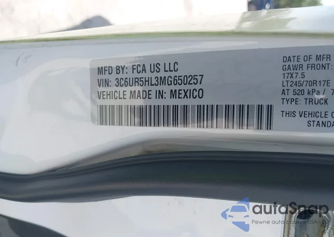 3C6UR5HL3MG650257: 42507996