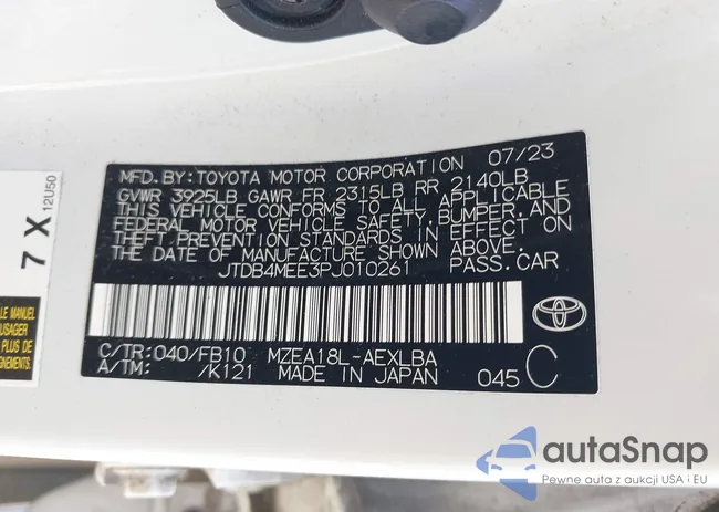 JTDB4MEE3PJ010261: 42508091