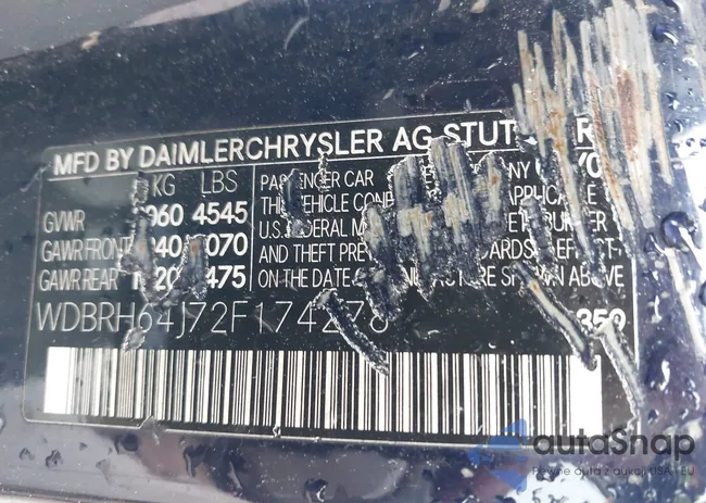 WDBR864J72F174278: 42507240