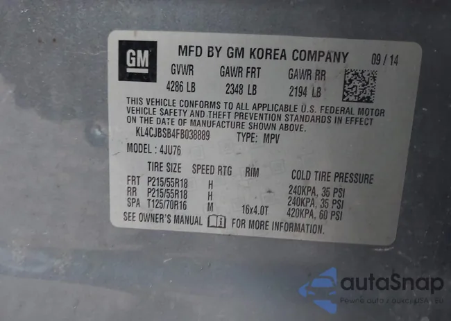 KL4CJBSB4FB038889: 42507384