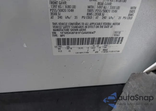 1FM5K8F81FGA85647: 42507568