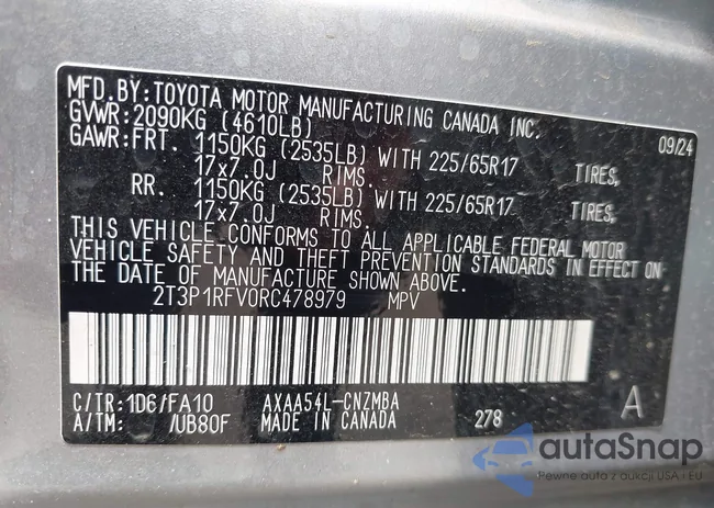 2T3P1RFV0RC478979: 42507591