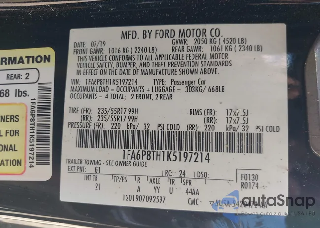 1FA6P8TH1K5197214: 42508632