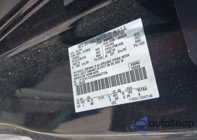 1FTZX1723XNB60726: 42508657