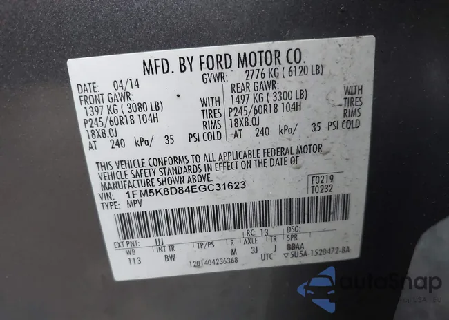 1FM5K8D84EGC31623: 42508807