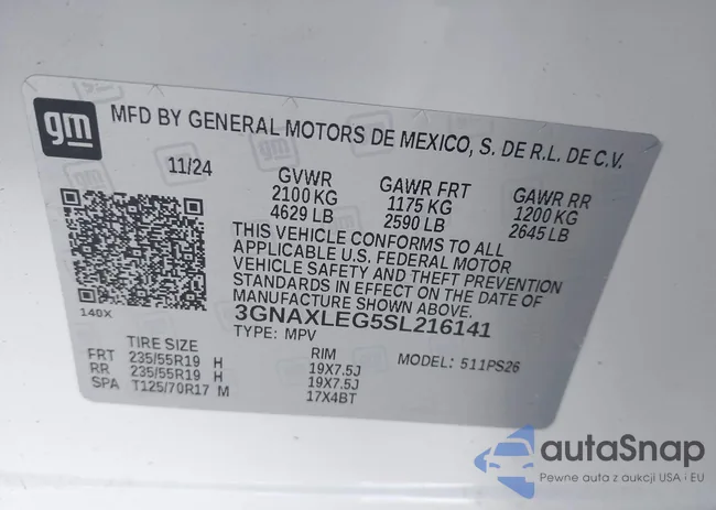 3GNAXLEG5SL216141: 42508967