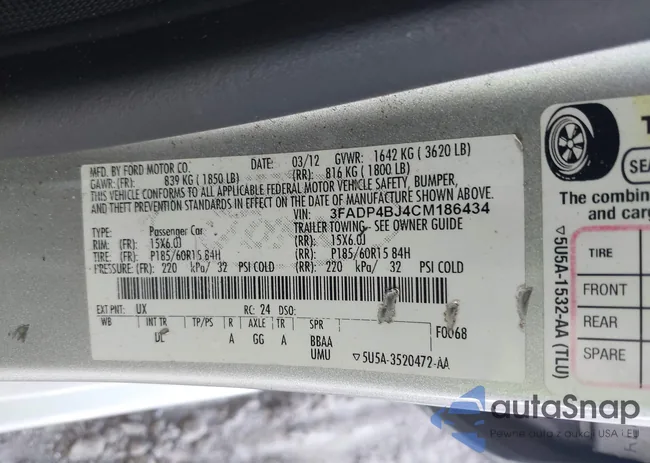 3FADP4BJ4CM186434: 42509010