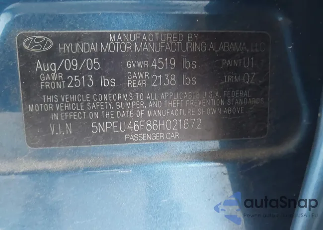 5NPEU46F86H021672: 42509073