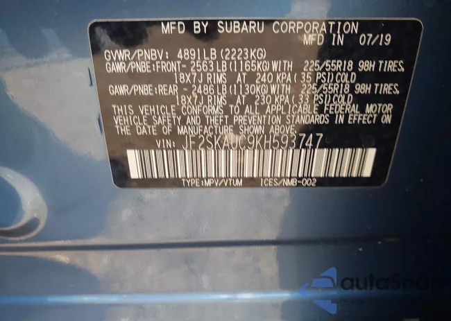 JF2SKAUC9KH593747: 42509218