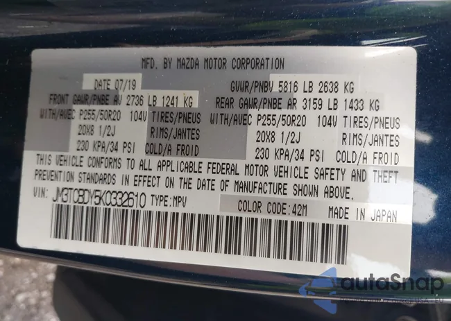 JM3TCBDY5K0332610: 42508299