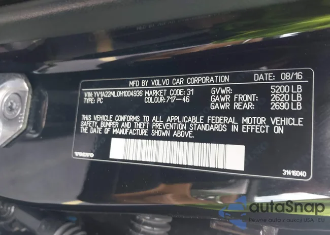 YV1A22ML0H1004936: 42509727