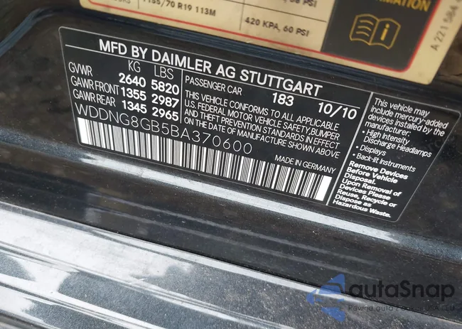 WDDNG8GB5BA370600: 42509949