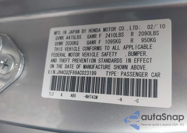 JH4CU2F69AC023199: 42510126