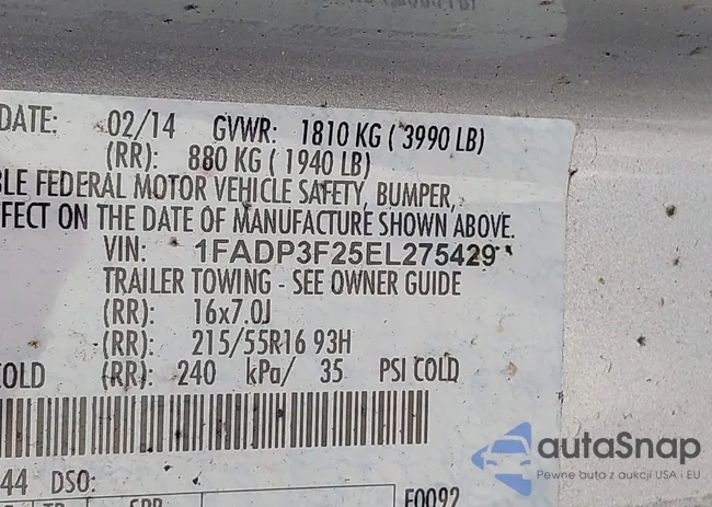 1FADP3F25EL275429: 42509286