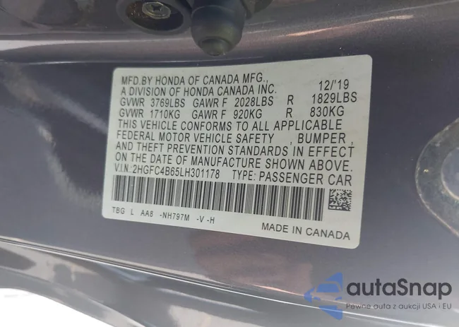 2HGFC4B65LH301178: 42509295