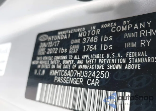 KMHTC6AD7HU324250: 42509395