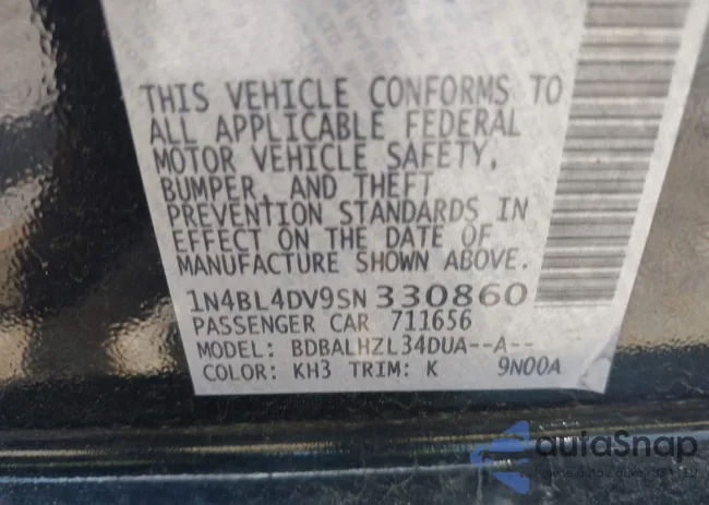 1N4BL4DV9SN330860: 42509556