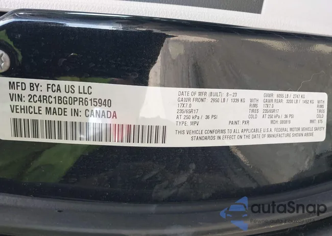 2C4RC1BG0PR615940: 42510650