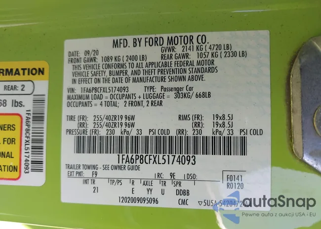 1FA6P8CFXL5174093: 42510701