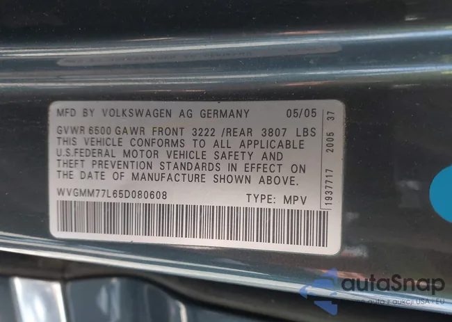 WVGMM77L65D080608: 42510735