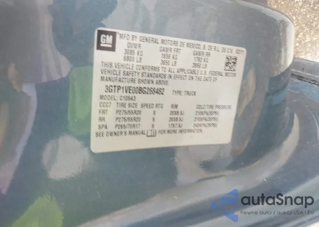 3GTP1VE00BG268482: 42510801