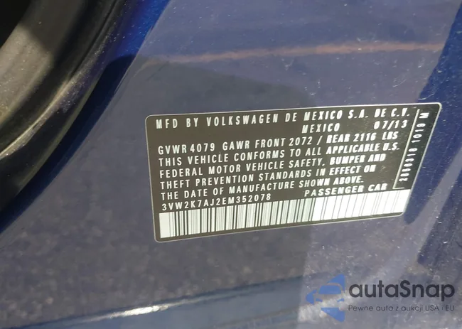 3VW2K7AJ2EM352078: 42510404