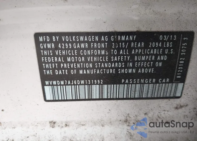 WVWDM7AJ6DW131992: 42510552