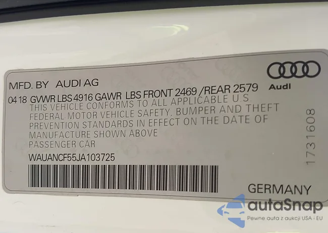 WAUANCF55JA103725: 42510557