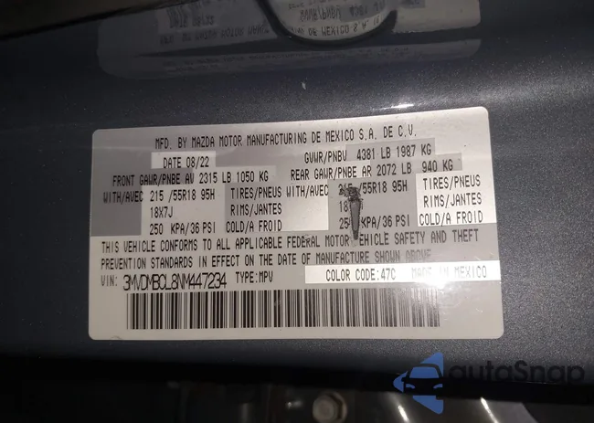 3MVDMBCL8NM447234: 42511600