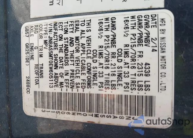 JN8AS5MT0EW605113: 42511604