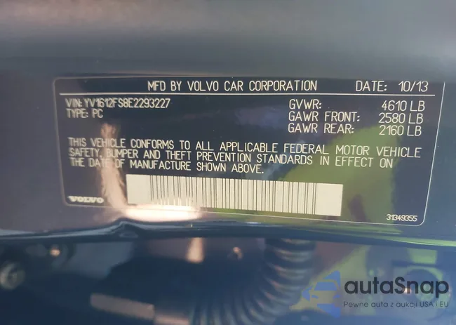 YV1612FS8E2293227: 42511645