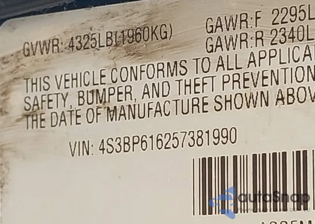 4S3BP616257381990: 42511686