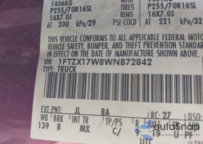 1FTZX17W8WNB72842: 42511711