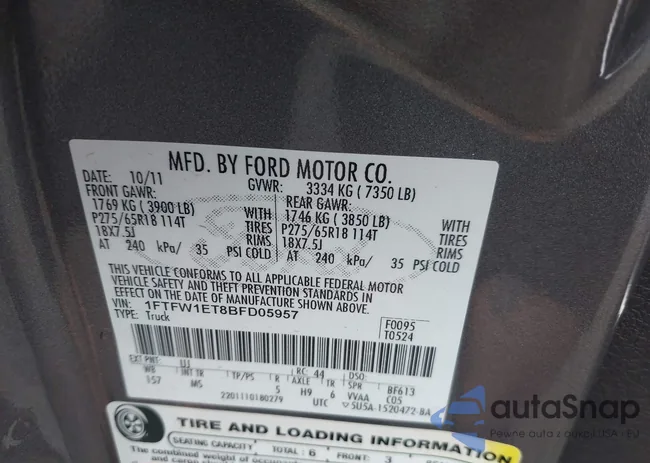 1FTFW1ET8BFD05957: 42511809