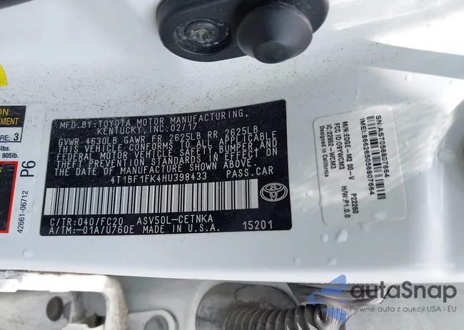 4T1BF1FK4HU398433: 42511926