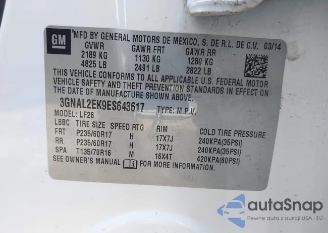 3GNAL2EK9ES643617: 42512019