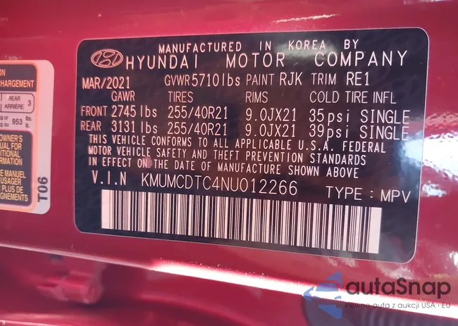 KMUMCDTC4NU012266: 42512059