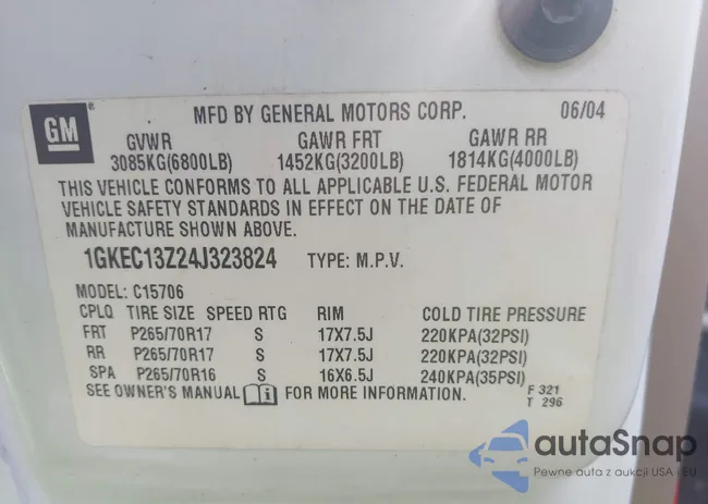 1GKEC13Z24J323824: 42511225