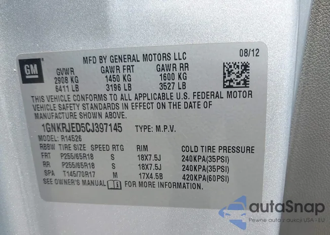 1GNKRJED5CJ397145: 42511440