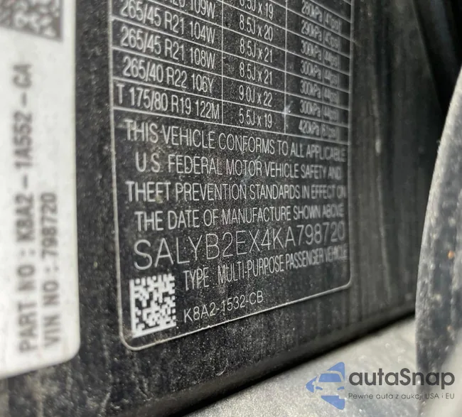 SALYB2EX4KA798720: 42512640