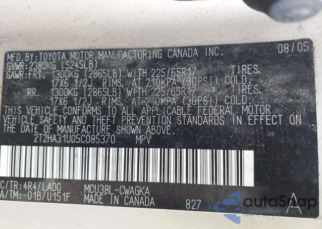 2T2HA31U05C085370: 42512890