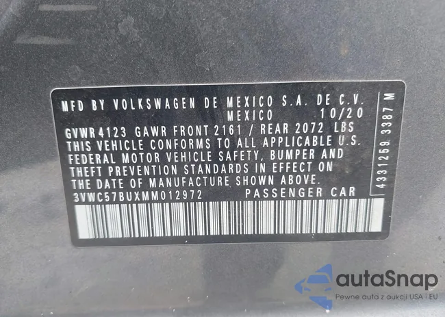 3VWC57BUXMM012972: 42513942