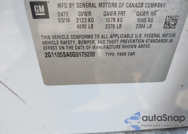 2G1105SA6G9179208: 42514071