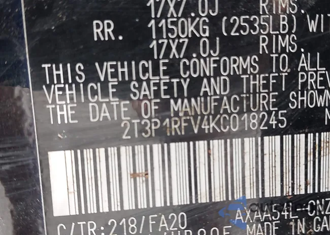 2T3P1RFV4KC018245: 42514095