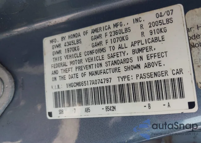 1HGCM66517A074797: 42513255