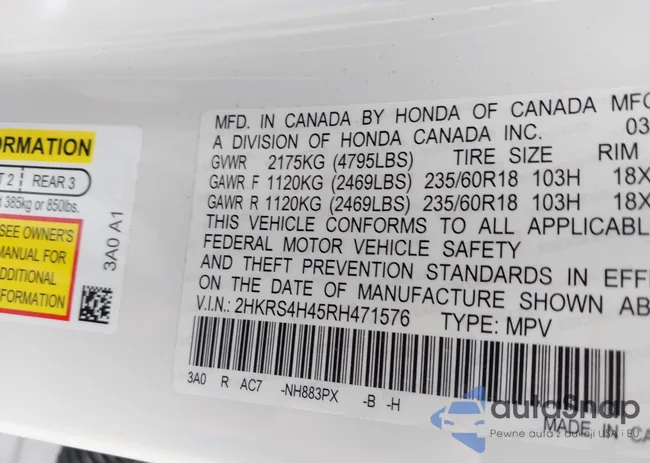 2HKRS4H45RH471576: 42513378