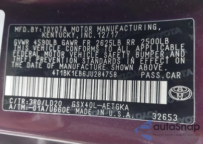 4T1BK1EB6JU284758: 42513514