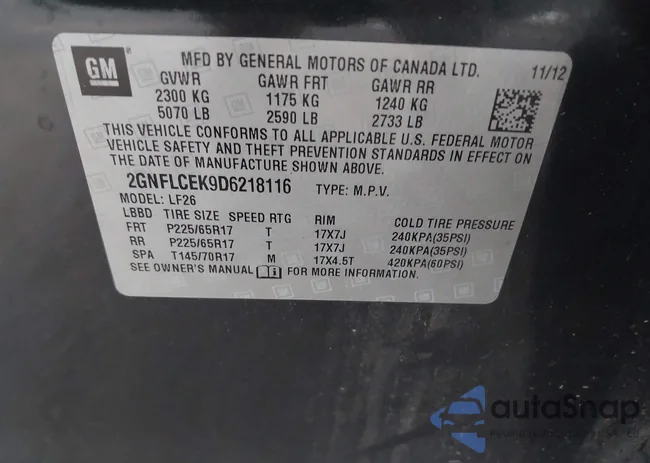 2GNFLCEK9D6218116: 42514835