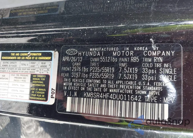 KM8SR4HF4DU011642: 42514214