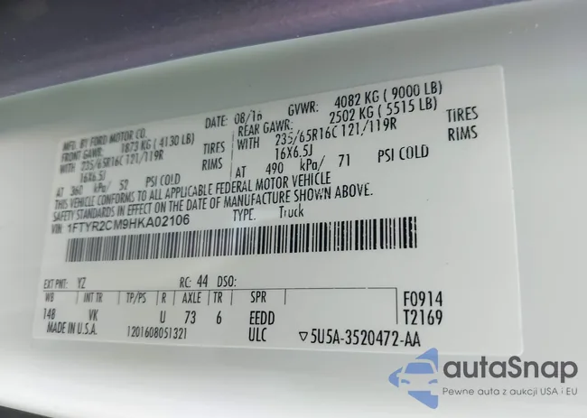 1FTYR2CM9HKA02106: 42514311